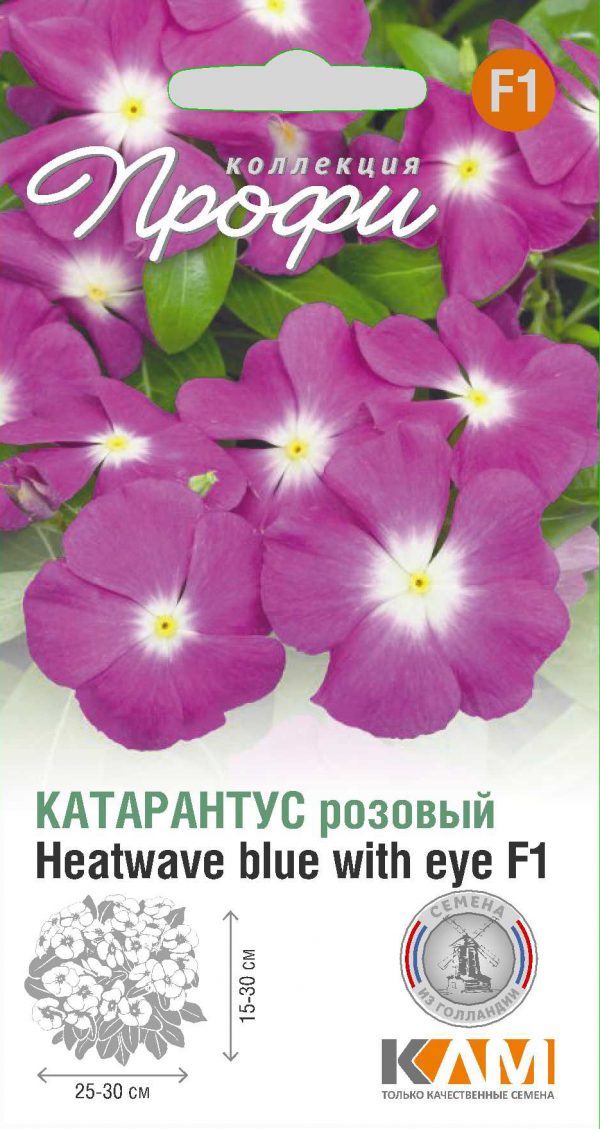 Катарантус розовый Heatwave blue with eye F1 10 шт (20 упаковок)