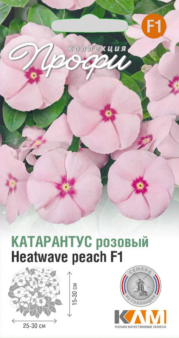 Катарантус розовый Heatwave peach F1 10 шт (20 упаковок)